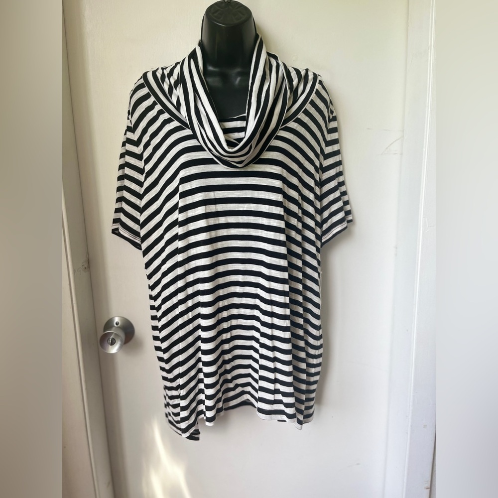 NWT I.N.C. International Concepts Cowl Neck striped top size 1X - Picture 11 of 14